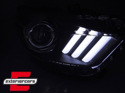 Prednja svjetla LED DRL Xenon (crna) / Ford Mustang VI (2015-2017), LPFOC8