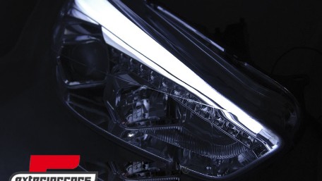 Prednja svjetla LED DRL Xenon look (chrome) / / Ford Focus Mk3 Facelift (2014-2018), LPFO78