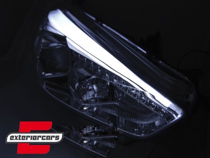 Prednja svjetla LED DRL Xenon look (chrome) / / Ford Focus Mk3 Facelift (2014-2018), LPFO78