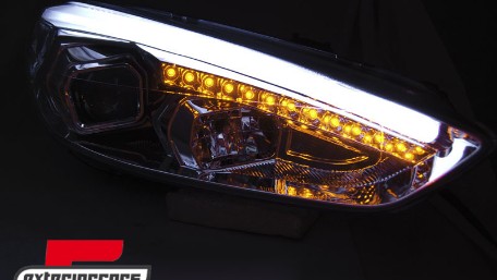 Prednja svjetla LED DRL Xenon look (chrome) / / Ford Focus Mk3 Facelift (2014-2018), LPFO78