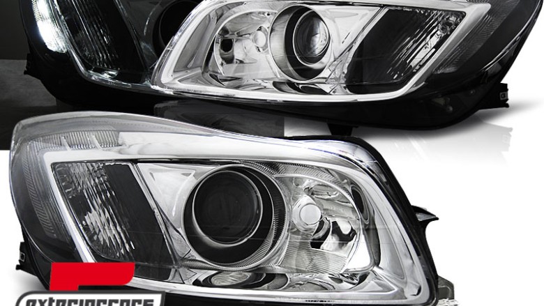 Prednja svjetla LED DRL Xenon look (chrome) / Opel Insignia (2008-2012), LPOP96