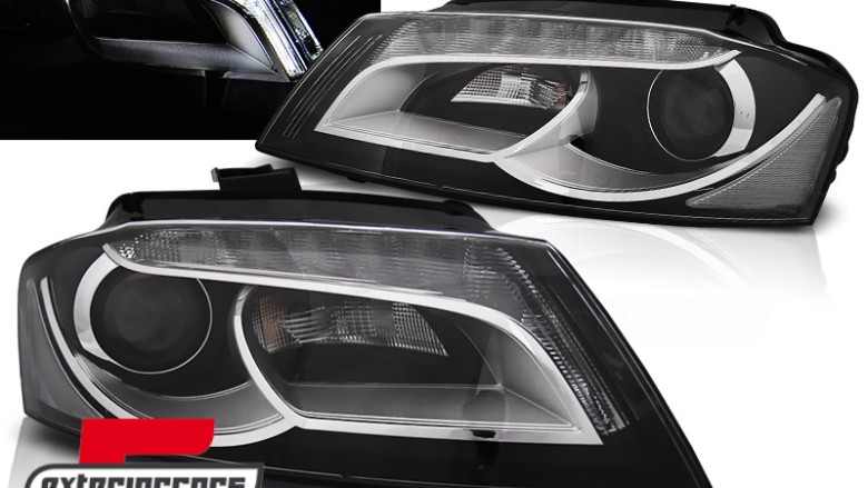 Prednja svjetla LED DRL Xenon look (crna) / Audi A3 8P Facelift Hatchback Sportback (2008-2012), LPAUD3