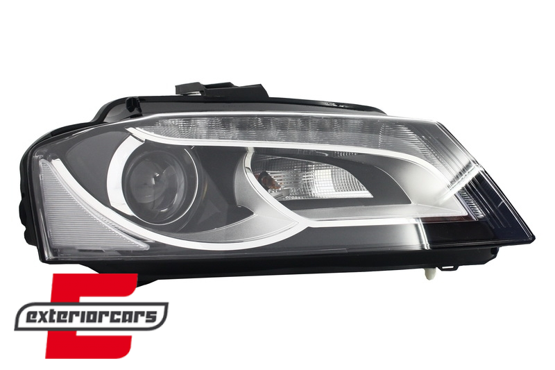 Prednja svjetla LED DRL Xenon look (crna) / Audi A3 8P Facelift Hatchback Sportback (2008-2012), LPAUD3