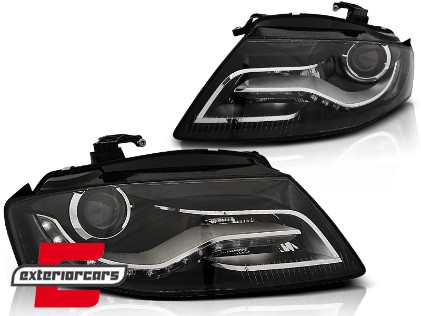 Prednja svjetla LED DRL Xenon look (crna) / Audi A4 B8 (2008-2011), LPAUC6
