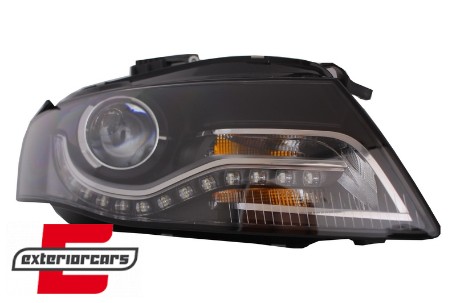 Prednja svjetla LED DRL Xenon look (crna) / Audi A4 B8 (2008-2011), LPAUC6