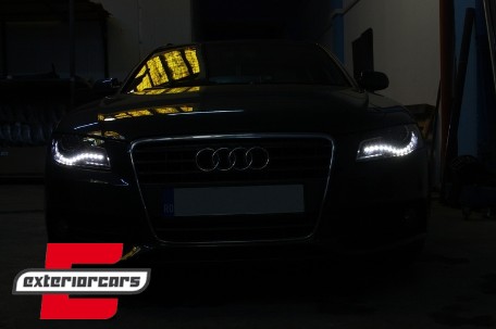 Prednja svjetla LED DRL Xenon look (crna) / Audi A4 B8 (2008-2011), LPAUC6