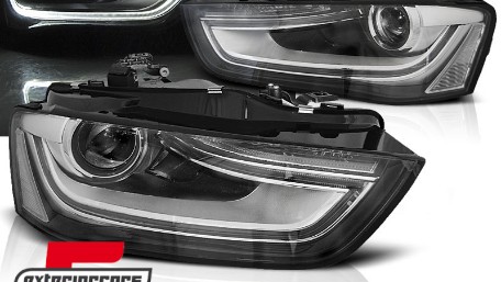 Prednja svjetla LED DRL Xenon look (crna) / Audi A4 B8.5 Facelift (2012-2015), LPAUE6