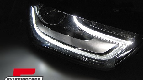 Prednja svjetla LED DRL Xenon look (crna) / Audi A4 B8.5 Facelift (2012-2015), LPAUE6