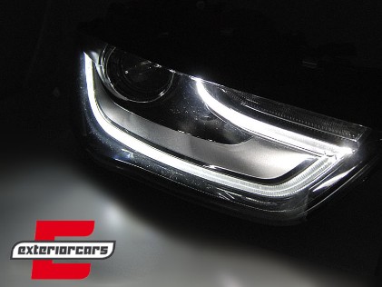 Prednja svjetla LED DRL Xenon look (crna) / Audi A4 B8.5 Facelift (2012-2015), LPAUE6