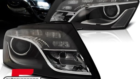 Prednja svjetla LED DRL Xenon look (crna) / Audi Q5 8R (2008-09.2012), LPAUD4