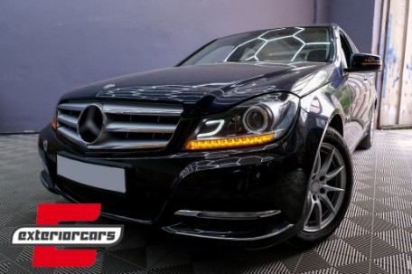 Prednja svjetla LED DRL Xenon look (crna) / Mercedes C-klasa W204 S204 C204 Facelift (2011-2014), LPME87