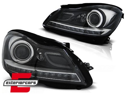 Prednja svjetla LED DRL Xenon look (crna) / Mercedes C-klasa W204 S204 C204 Facelift (2011-2014), LPME87