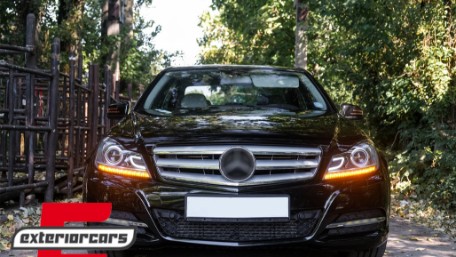 Prednja svjetla LED DRL Xenon look (crna) / Mercedes C-klasa W204 S204 C204 Facelift (2011-2014), LPME87