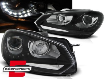 Prednja svjetla LED DRL Xenon look (crna) / VW Golf 6 VI (2008-2013), LPVWG3