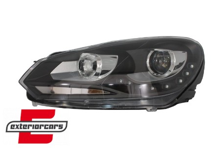 Prednja svjetla LED DRL Xenon look (crna) / VW Golf 6 VI (2008-2013), LPVWG3