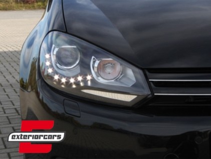 Prednja svjetla LED DRL Xenon look (crna) / VW Golf 6 VI (2008-2013), LPVWG3