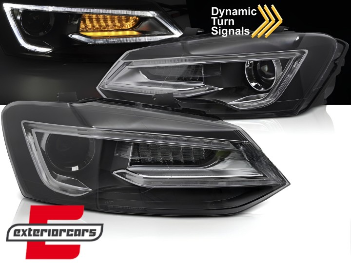 Prednja svjetla LED LightBar SEQ žmigavci (crna) / VW Polo 6R 6C (2009-2017), LPVWW9