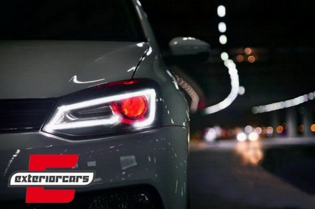 Prednja svjetla LED LightBar SEQ žmigavci (crna) / VW Polo 6R 6C (2009-2017), LPVWW9