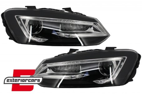 Prednja svjetla LED LightBar SEQ žmigavci (crna) / VW Polo 6R 6C (2009-2017), LPVWW9