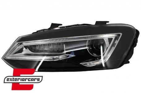 Prednja svjetla LED LightBar SEQ žmigavci (crna) / VW Polo 6R 6C (2009-2017), LPVWW9