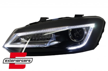 Prednja svjetla LED LightBar SEQ žmigavci (crna) / VW Polo 6R 6C (2009-2017), LPVWW9