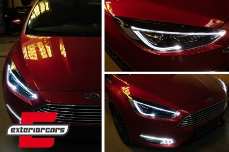 Prednja svjetla LED SEQ žmigavci Bi-Xenon look (crna) / Ford Focus III Mk3 (2014-2018), LPFOA8