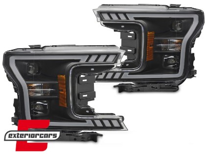 Prednja svjetla LED SEQ žmigavci (crna) / FORD F150 Mk13 Facelift (2017-2020), LPFOB6