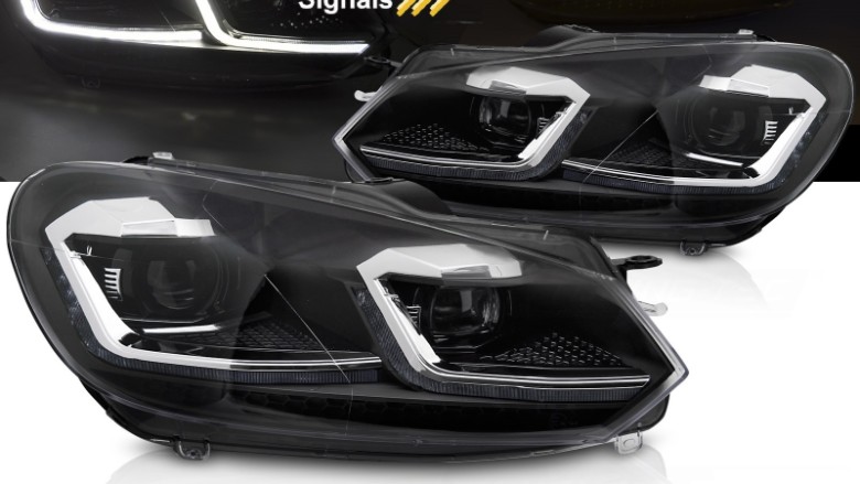 Prednja svjetla LED SEQ žmigavci G7.5 R line look / VW Golf 6 VI (2008-2013), LPVWZ6