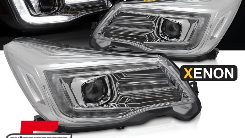 Prednja svjetla LED SEQ žmigavci TubeLight dizajn (chrome) / Subaru Forester IV (2013-2018), LPSU19