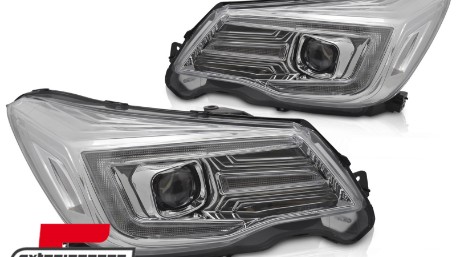 Prednja svjetla LED SEQ žmigavci TubeLight dizajn (chrome) / Subaru Forester IV (2013-2018), LPSU19