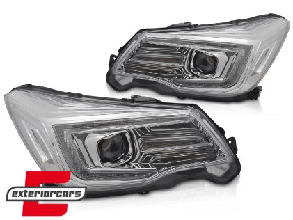 Prednja svjetla LED SEQ žmigavci TubeLight dizajn (chrome) / Subaru Forester IV (2013-2018), LPSU19