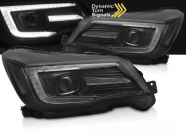 Prednja svjetla LED SEQ žmigavci TubeLight dizajn (crna) / Subaru Forester IV (2013-2018), LPSU18