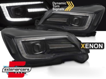 Prednja svjetla LED SEQ žmigavci TubeLight dizajn (crna) / Subaru Forester IV (2013-2018), LPSU20