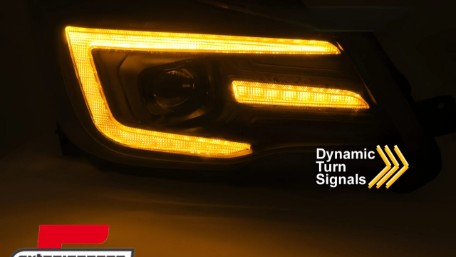 Prednja svjetla LED SEQ žmigavci TubeLight dizajn (crna) / Subaru Forester IV (2013-2018), LPSU20