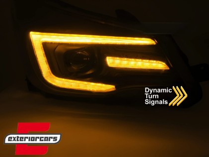 Prednja svjetla LED SEQ žmigavci TubeLight dizajn (crna) / Subaru Forester IV (2013-2018), LPSU20