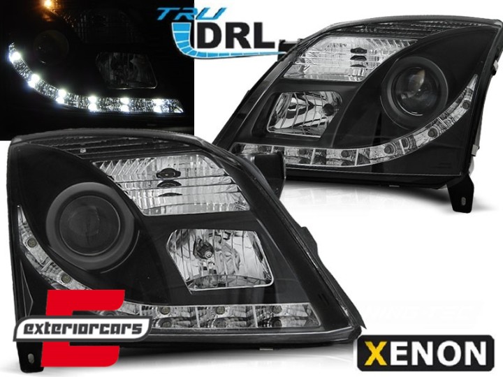 Prednja svjetla LED TruDRL Xenon (crna) / Opel Vectra C Signum (2002-2005), LPOP80