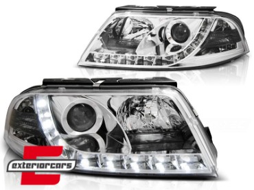Prednja svjetla LED True DRL (chrome) / Volkswagen Passat B5 3BG (09.2000-03.2005), LPVWD8