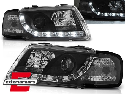 Prednja svjetla LED TrueDRL (crna) / Audi A3 (1996-2000), LPAU62