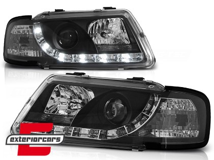 Prednja svjetla LED TrueDRL (crna) / Audi A3 (1996-2000), LPAU62