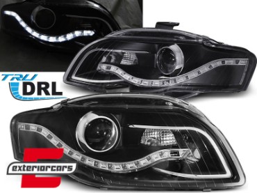 Prednja svjetla LED TrueDRL (crna) / Audi A4 B7 (2004-2008), LPAUA6