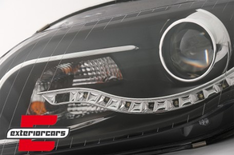 Prednja svjetla LED TrueDRL (crna) / Audi A4 B7 (2004-2008), LPAUA6