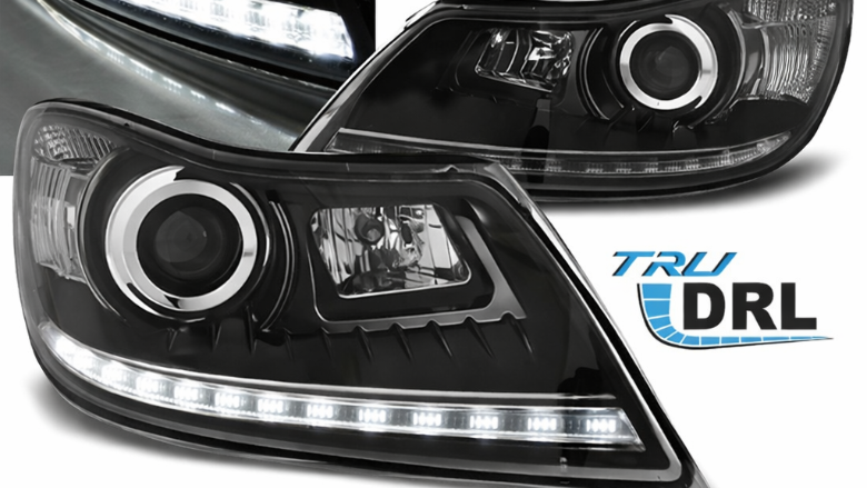 Prednja svjetla LED TrueDRL (crna) - facelift / Škoda Octavia II facelift (2009-2012), LPSK25