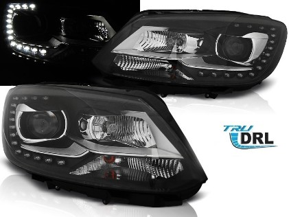 Prednja svjetla LED TrueDRL (crna) / Volkswagen Touran (08.2010-2015), LPVWL3