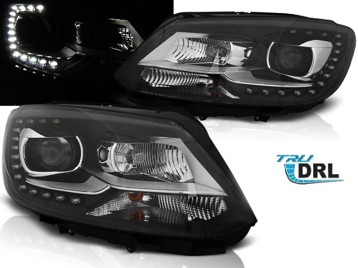 Prednja svjetla LED TrueDRL (crna) / Volkswagen Touran (08.2010-2015), LPVWL3