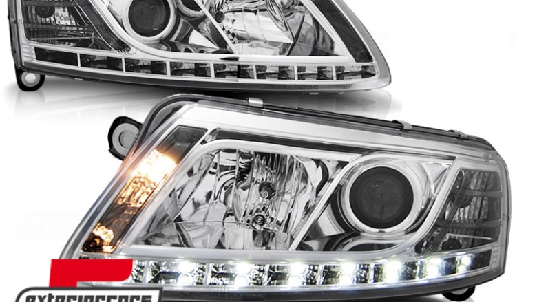 Prednja svjetla LED TrueDRL Xenon (chrome) / Audi A6 C6 4F (04.2004-2008), LPAU75