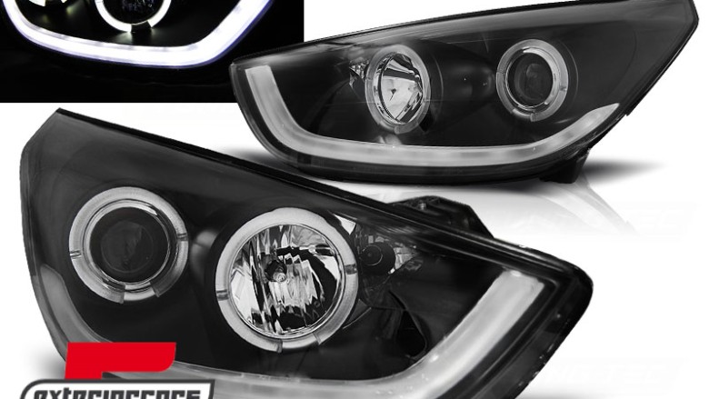 Prednja svjetla LED TubeLight Angel Eyes (crna) / Hyundai IX35 (2010-2013), LPHU07