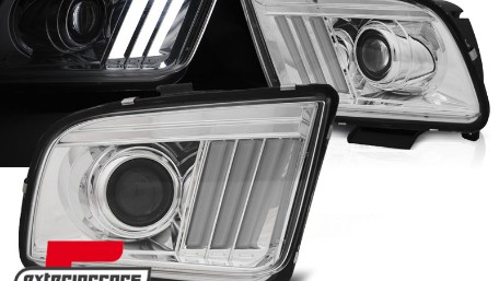 Prednja svjetla LED TubeLight (chrome) / Ford Mustang (2004-2009), LPFO74