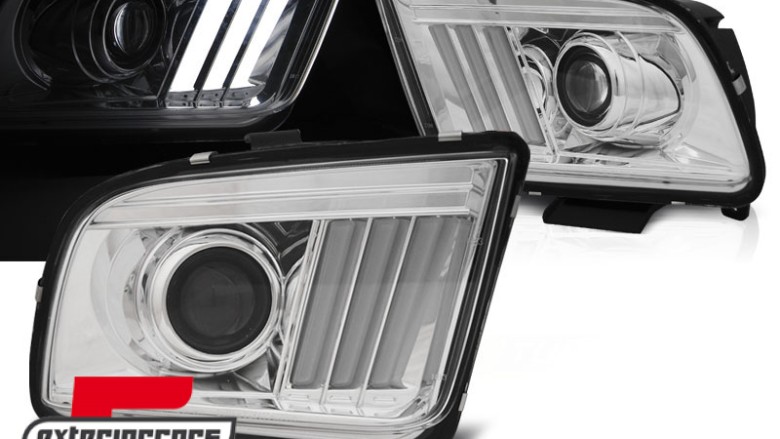 Prednja svjetla LED TubeLight (chrome) / Ford Mustang (2004-2009), LPFO74