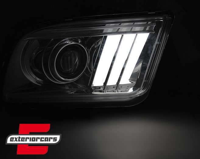 Prednja svjetla LED TubeLight (chrome) / Ford Mustang (2004-2009), LPFO74