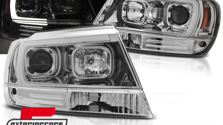 Prednja svjetla LED TubeLight (chrome) / JEEP Grand Cherokee (1999-05.2005), LPCH23